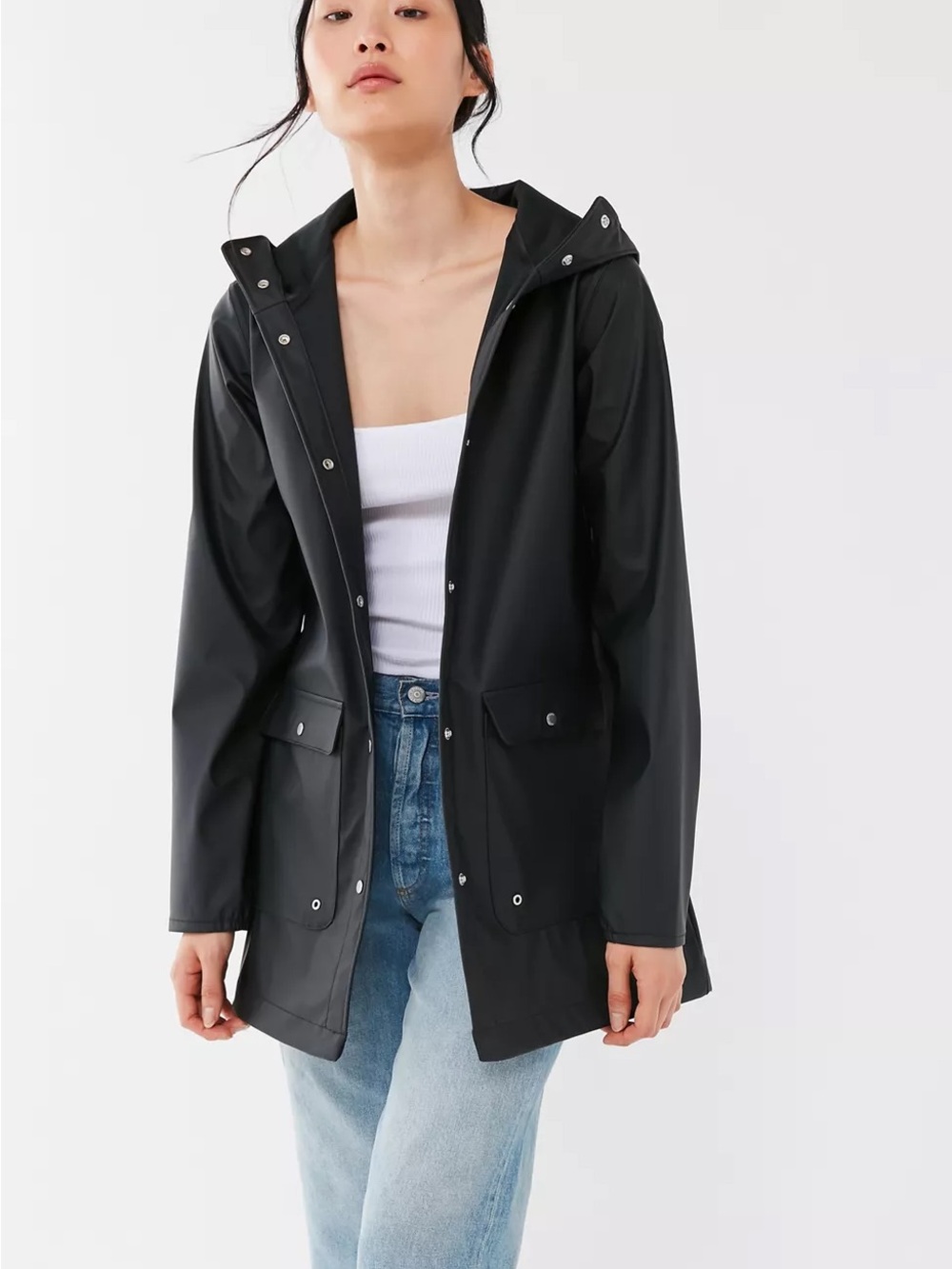 Herschel Supply Co Black Waterproof Rainwear Parka Hooded Jacket Size L
